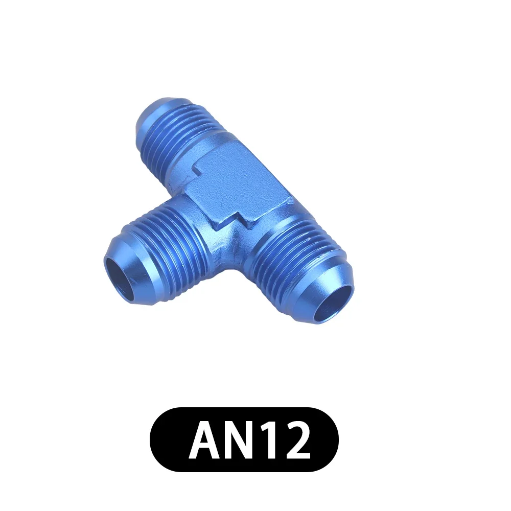 Aluminium Verbindingskoppeling Slangadapter Slang T-Stuk Adapter Connector Fitting Draad An4 An6 An8 An10 An12 Zwart/Blauw: Rood