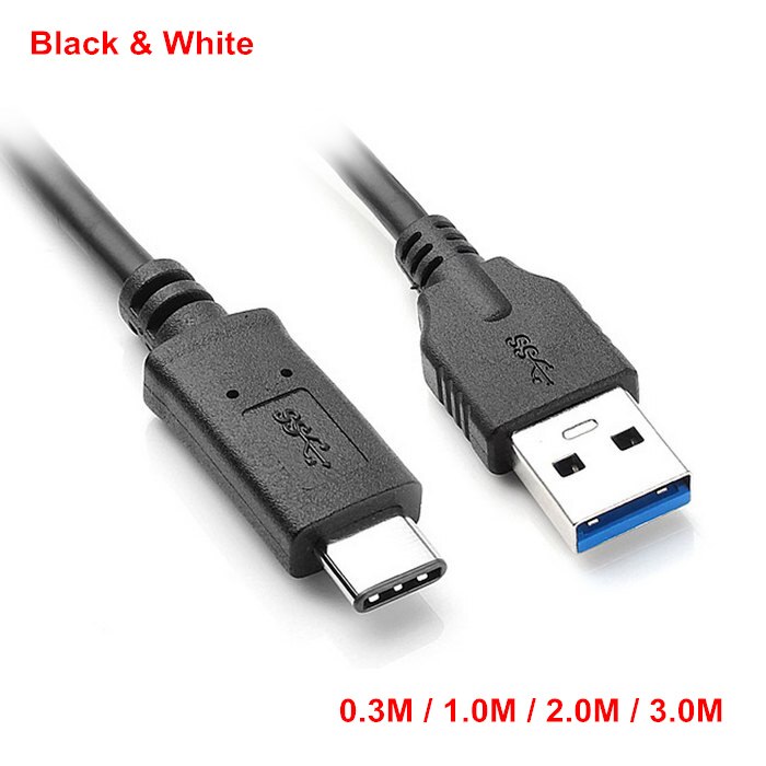 30 cm 1 m 2 m 3 m USB 3.0 3.1 Type C Mannelijke Connector USB-C naar Type Mannelijke omkeerbare Datakabel