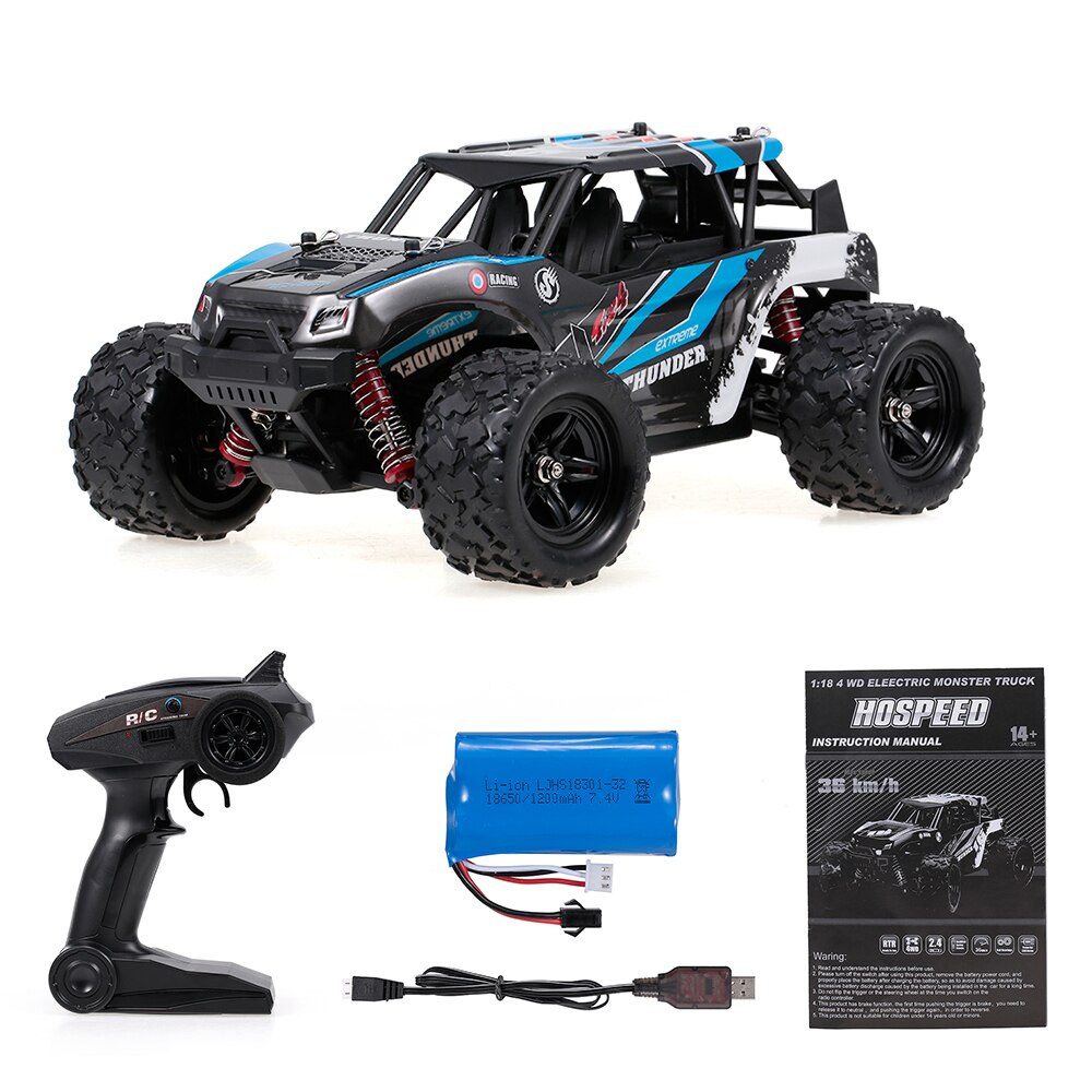 HS18312 1/18 2.4Ghz 4WD Rc Auto 36 Km/h Hoge Snelheid Super Motor Rubber Wielen Off Road Auto Cross- land Auto Rc Speelgoed Voor Kinderen