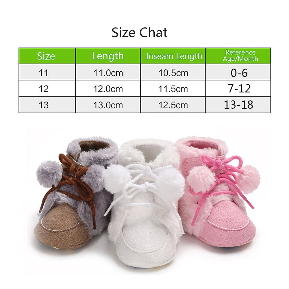 Nuovo Appena nato Del bambino Delle Ragazze Dei Ragazzi Molli Suola Scarpe Inverno Caldo Stivali anti-scontrino Scarpe Da Ginnastica 0-12M Stivali