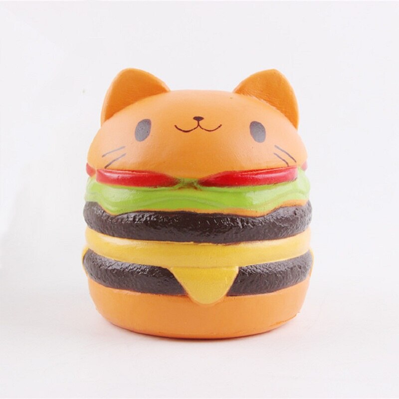 Jumbo Squishy Squeeze Trage Rebound Speelgoed PU Simulatie Leuke Burger Kat Anti-stress Decompressie Speelgoed of Voor kinderen