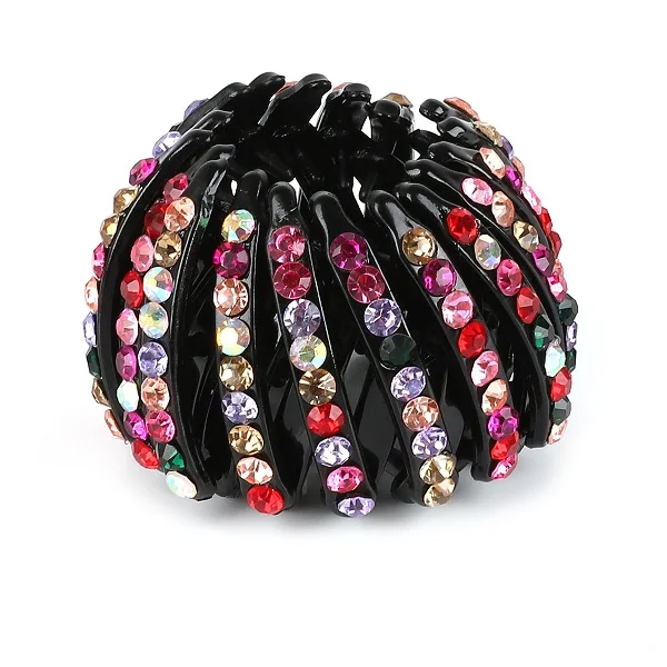 Frauen Haar Clips Kristall Vogel Nest Haar Klaue Brötchen-hersteller Hairgrip Haarnadeln Mädchen Pferdeschwanz-Halfter Klemmen Headwear Haar Zubehör: Licht Gelb