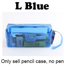 Estojo de plástico transparente para lápis, bolsa para lápis de escola e escritório para maquiagem de cosméticos: Vermelho