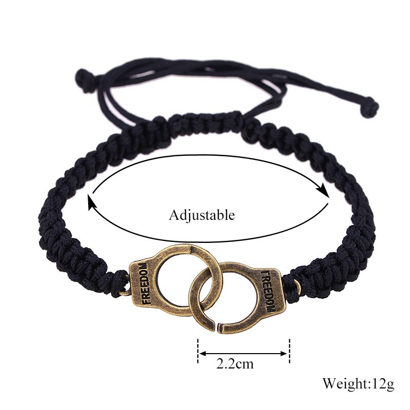 Paar Handschellen Armbinde Einstellbar Racelet Für Männer Frauen Freundschaft Paar Passenden Armbinde Hand-gemacht Schmuck