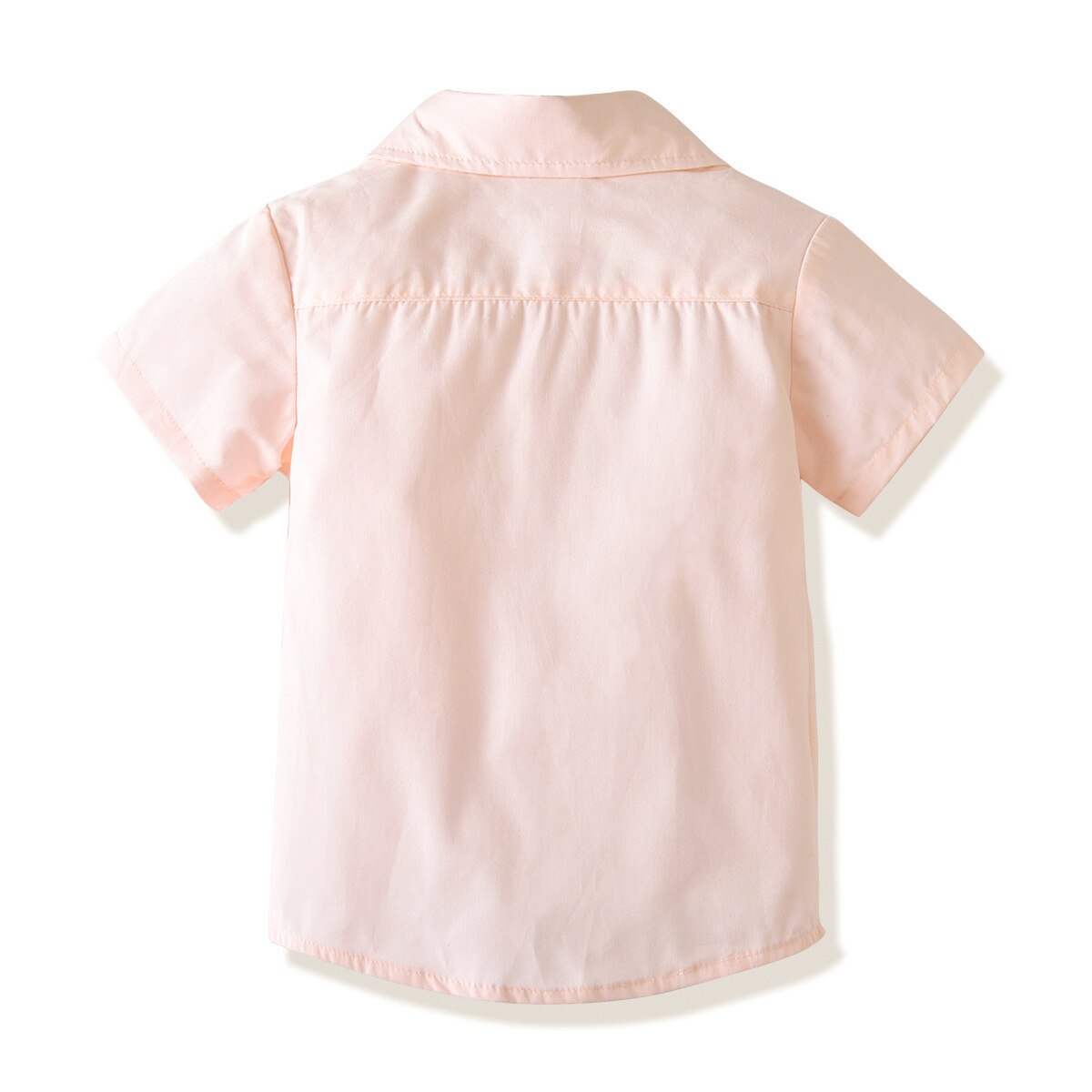 Ensemble d&#39;été pour garçons de 1 à 6 ans, chemise rose + short blanc + ceinture blanche, tenues solides, costume à la pour enfants