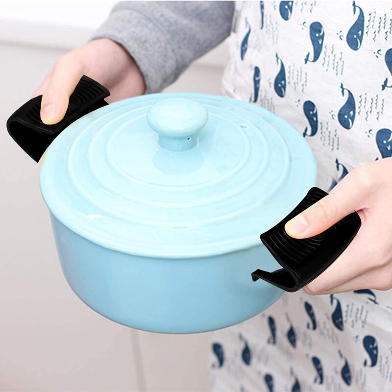 5Pcs Silicone Handvat Houder Gietijzeren Koekenpan Houders Cover Non Slip Pannenlap Mouwen Hittebestendige Pannenlap
