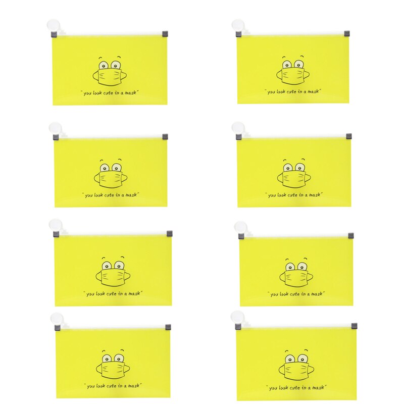 Bolsa portátil para guardar mascarillas, caja de almacenamiento de máscaras faciales, a la , 8 unidades: 8 pc yellow