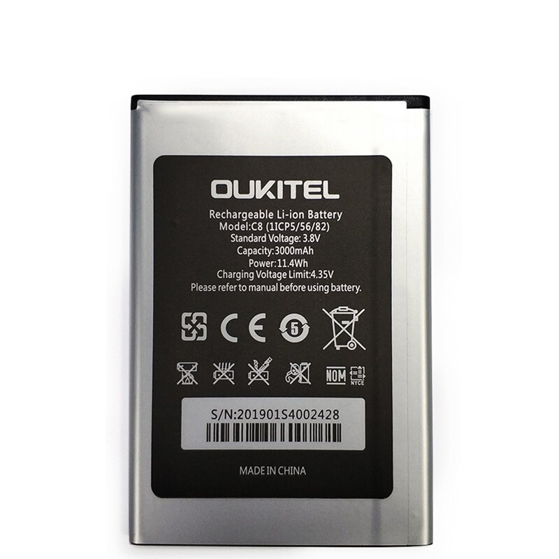 3000mAh C8 Replacement Battery For Oukitel C8 Bateria Batterie Baterij Cellphone Mobile Phone Batteries