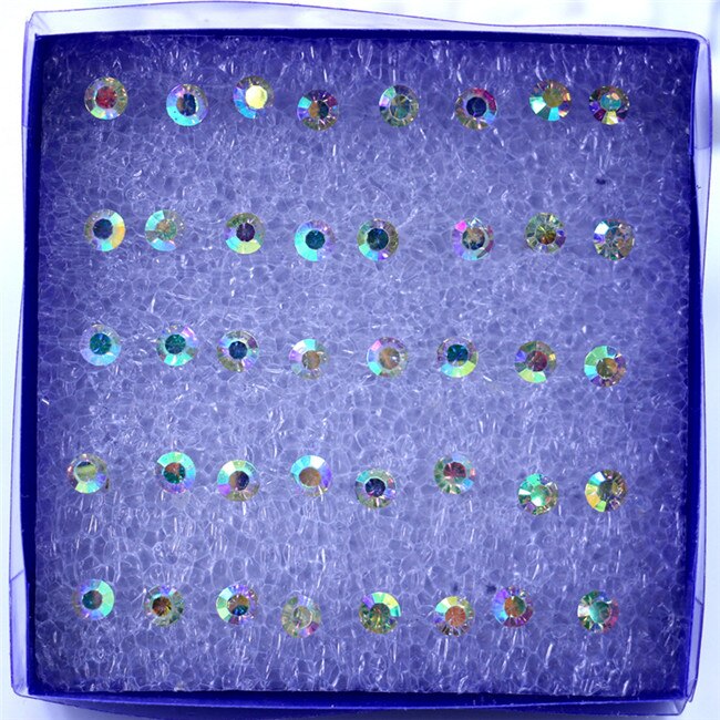 20 Paren/set Kleurrijke Crystal Stud Oorbellen Set Voor Vrouwen Sieraden Steentjes Piercing Oorbellen Kit Pack Veel Bijouteria Brincos: AB Color