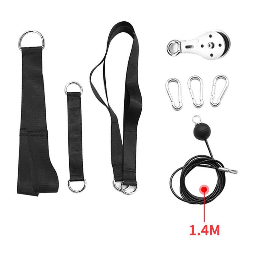 Fitness diy trissa kabel maskin arm styrketräning rep kabel trissa system hållbart hem gym träningsutrustning avtagbar: 1.4m
