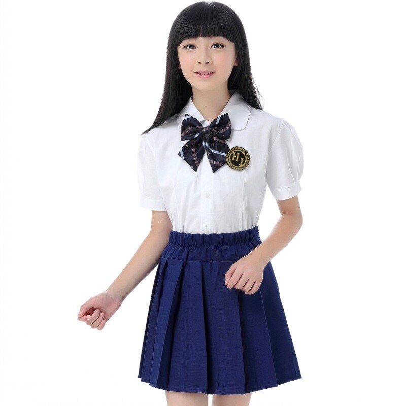Flickor japansk skoluniform 4 st student skoldräkt primär tonåring sjöman college vindband uniform kvinnlig plus storlek d -0298