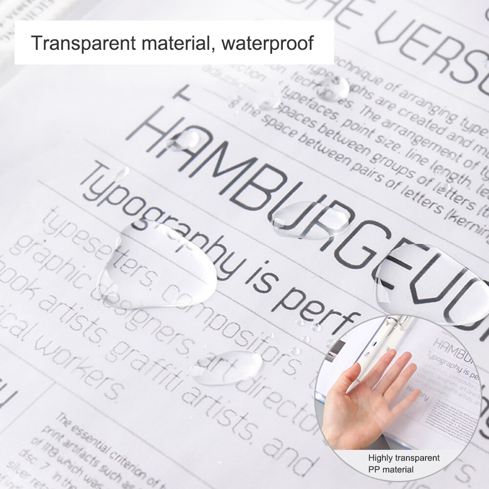 100 stk/sæt  a4 plastik hullommer mapper arkivering 11 huller løse blade dokumenter ark beskyttere gennemsigtig mappe taske