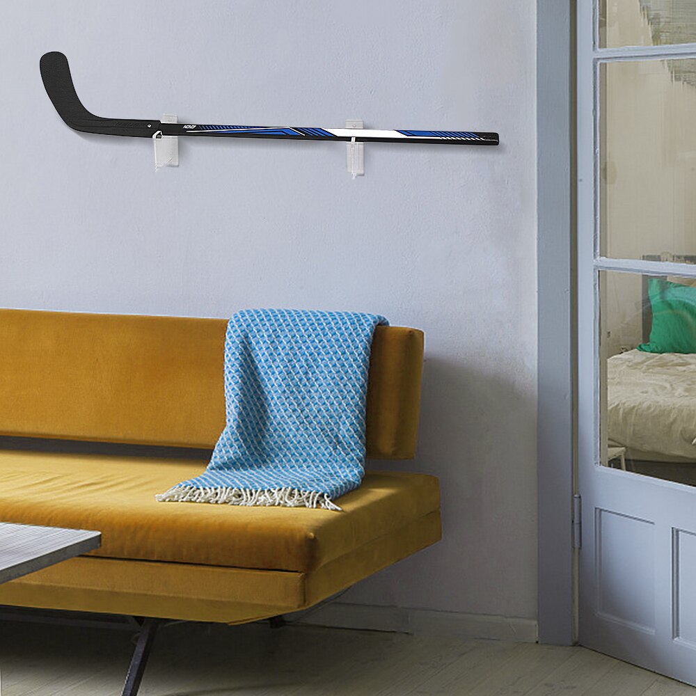 Hockey Stick Display Stand - Clear Acrylic Wall Mount - Horizontal Ice Hockey Stick Holder