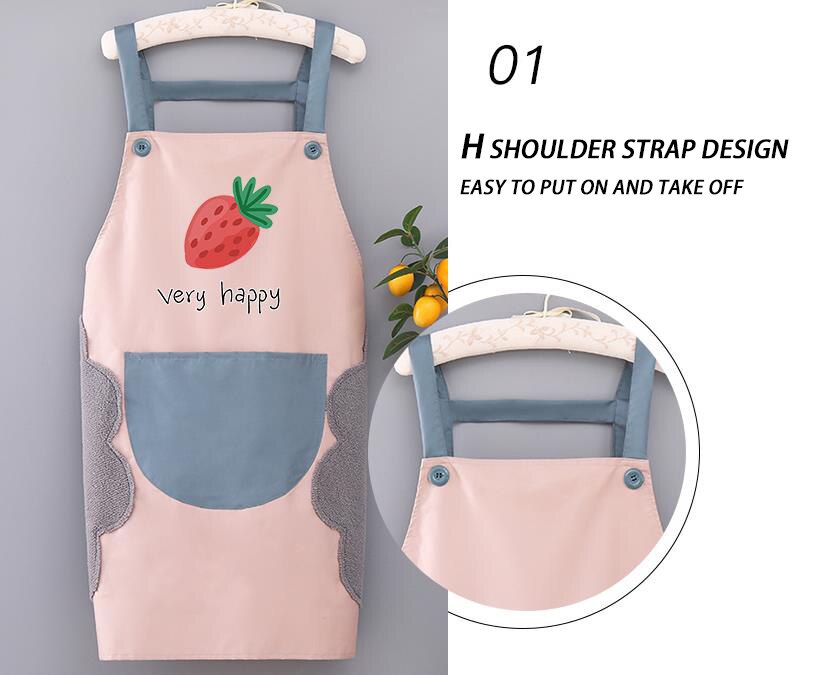 Tablier femme ménage cuisine étanche à l'huile personnalité travail vêtements H bandoulière résistant à l'huile tablier ménage