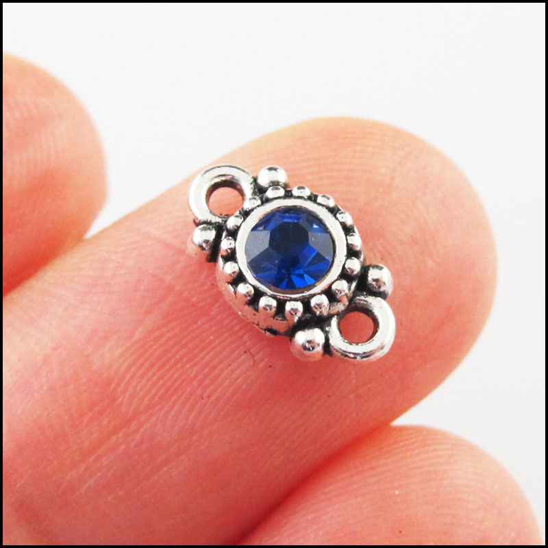 30 pièces cristal mélangé tibétain argent plaqué rond fleur charmes connecteurs 6.5x11.5mm: Couleur or
