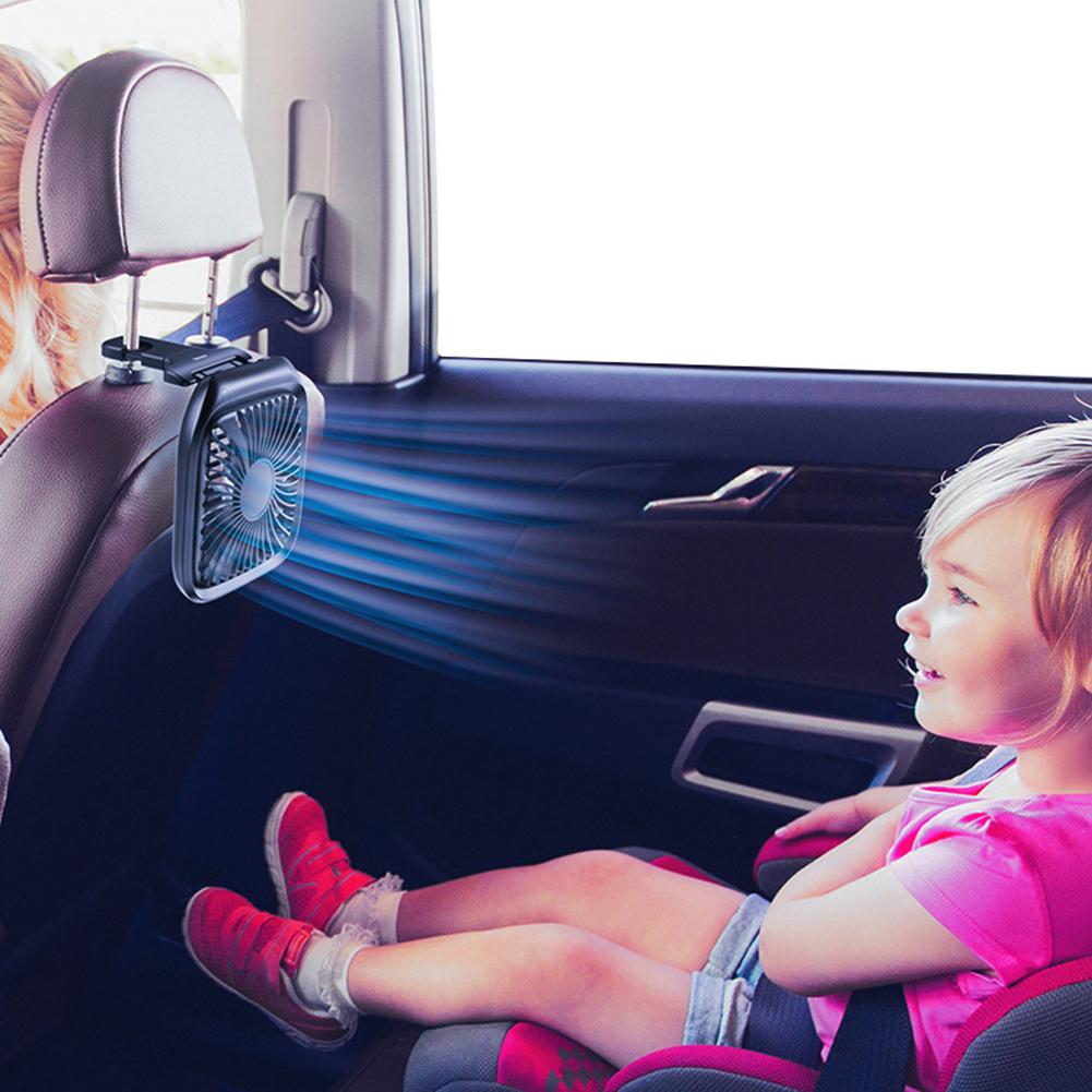 Ventilador de asiento trasero de coche, kit de ventiladores de verano, silencioso y portátil, con protección para los dedos