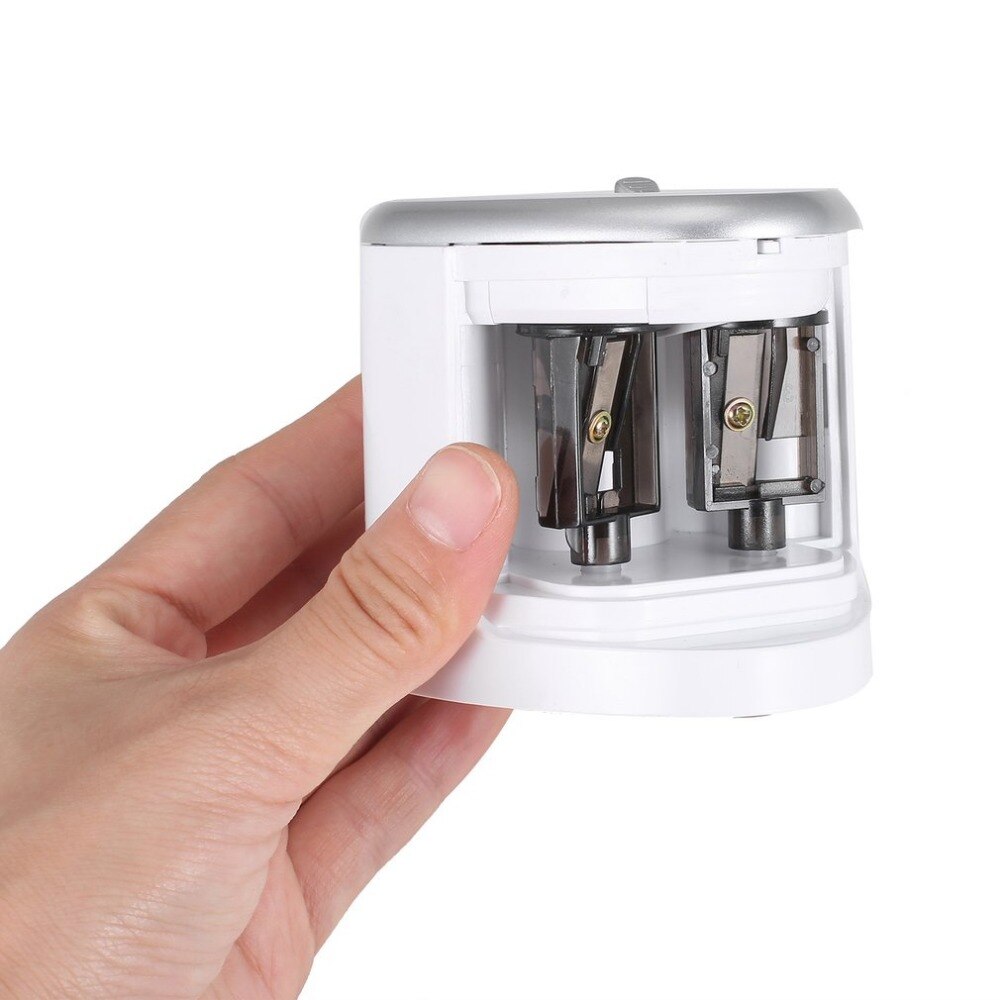 Double Holes Electric Pencil Sharpener Students stationery Home School Office Desktop Pencil Sharpener Supplies for kids