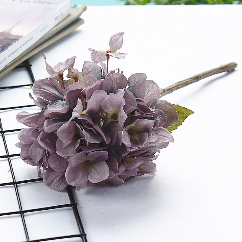 Blomsterarrangement british hortensia blomster boligindretning bryllup diy kunstige blomster: Grå