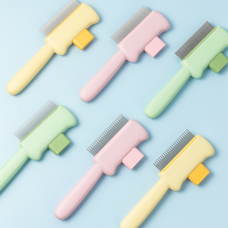 Cepillo para gatos para pelo corto y largo, herramienta de deshedding con botón de liberación, peine para el cuidado de mascotas, removedor de piel, suministros de caída