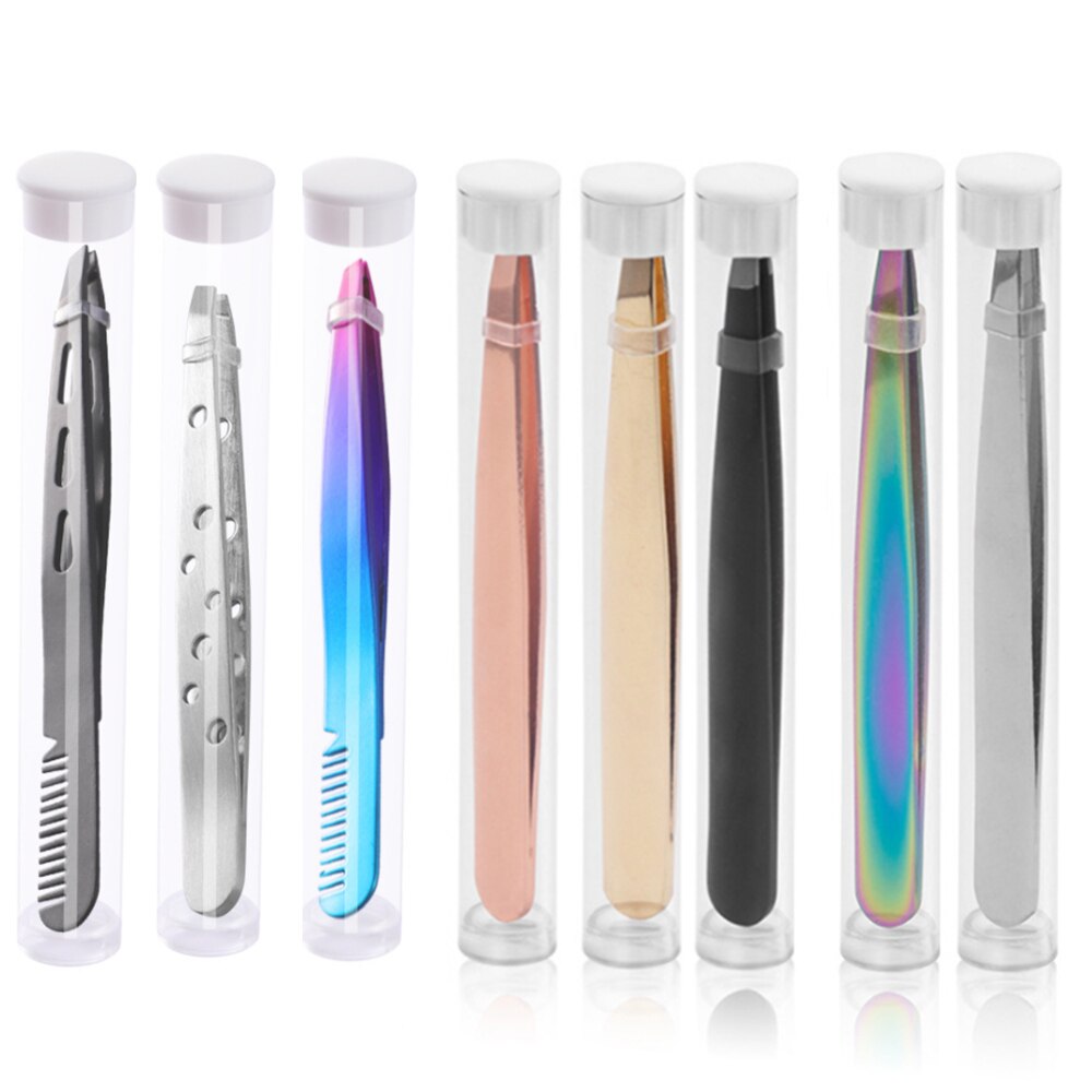 1PC Eyebrow Tweezers Eyelash Extension Sticker Volume Tweezers Bulk Accessories Stainless Steel Lash Tweezer Makeup Tools
