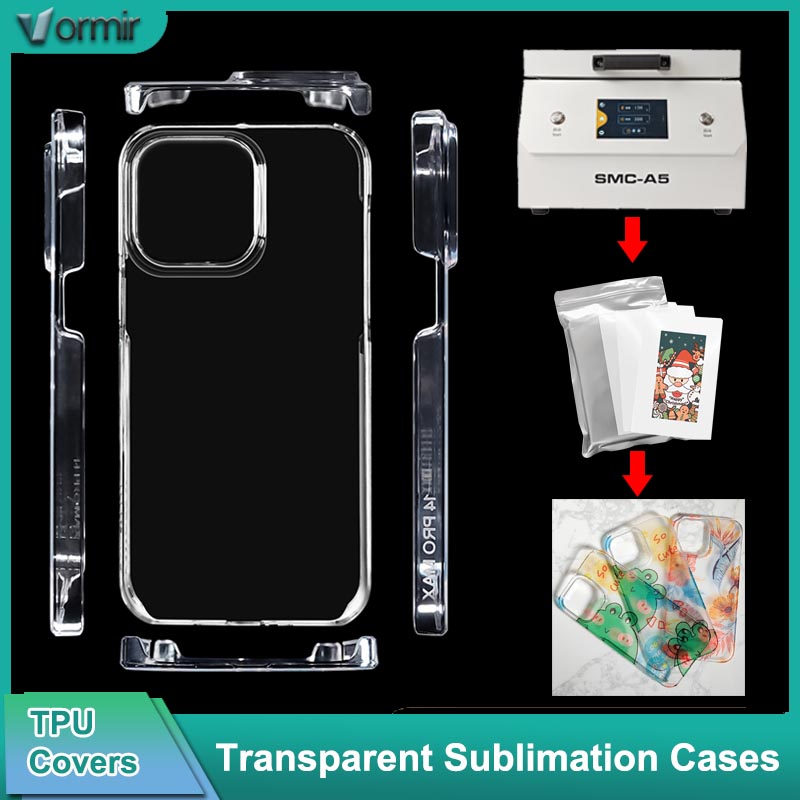 VORMIR-Coques de téléphone vierges transparentes pour machine à sublimation, protecteur de bricolage, coques simples pour iPhone 15, 14, 13, 12 Series, 5 pièces