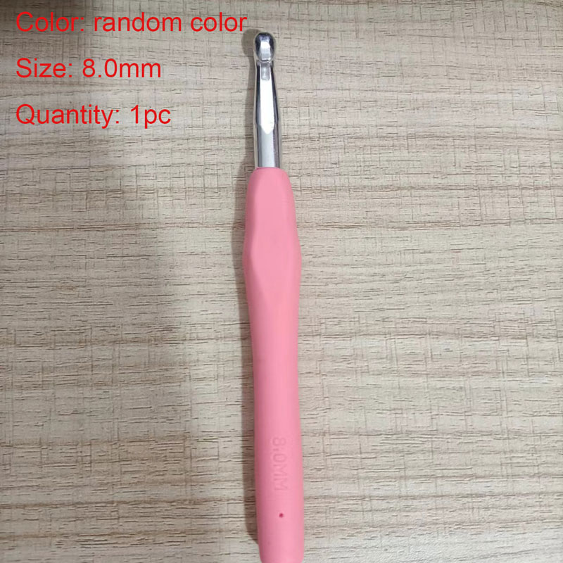 1pc crochê ganchos 2.0mm-8.0mm ergonômico crochê ganchos de plástico alça de tricô para diy artesanato ganchos agulhas ferramentas suprimentos: Azul