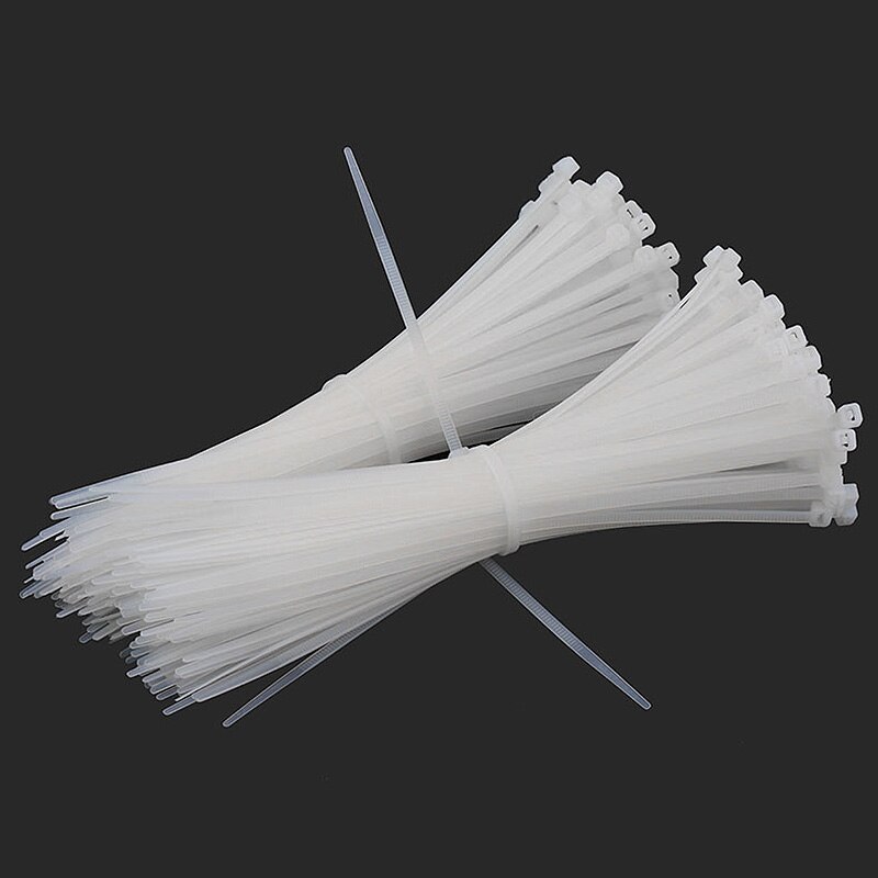 100 stk / sæt 2.5 tykke abs plastikbånd lynlås fasttrådswrap rem selvlåsende nylon kabelbinder  --m25