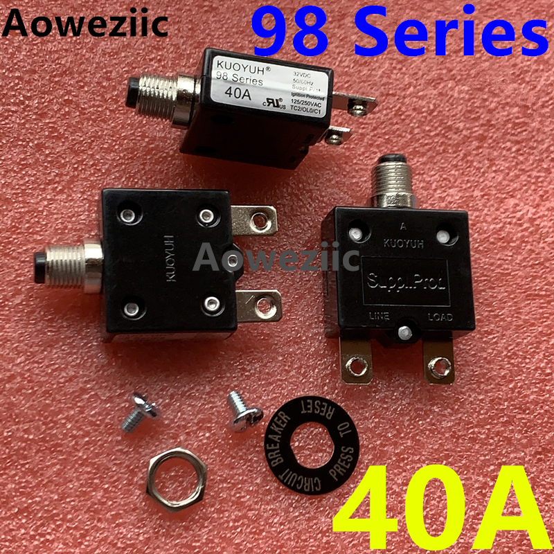 1Pcs KUOYUH 98H 98 Series 30A 40A 50A 60A 70A with screws Circuit Breaker Overload Switch Over Current Protector: WHITE