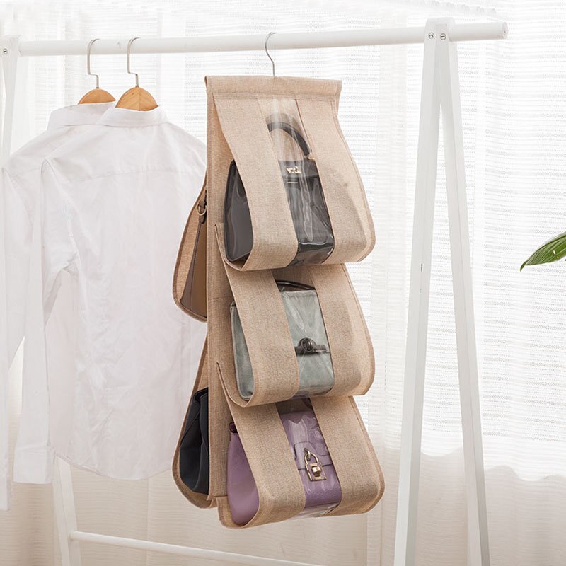 transparent Lagerung Taschen Kleinigkeiten Anti Staub Beutel Aufhänger Tür Zauberstab Zauberstab Klar vielfältig Schuh Tasche Hängen Handtasche Organizer: Beige
