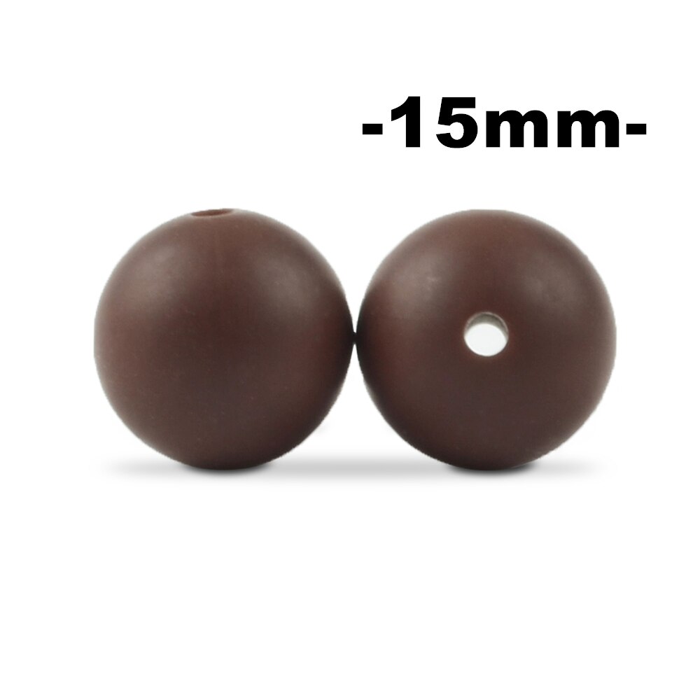 100Pcs/lot 15MM Round Shape Silicone Beads Food grade silicone Bpa free For Keychain Necklace Accessories for making jewelry: army green