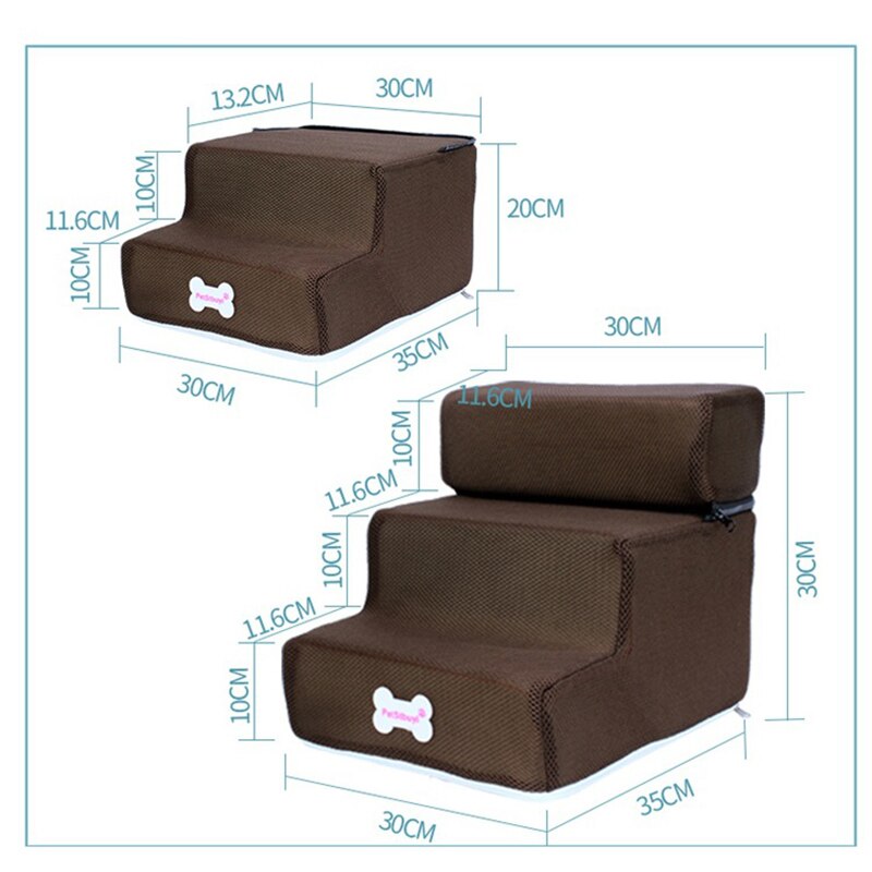2/3 Layers Pet Dog Stairs Steps Indoor Dog House Stairs Ramp Ladder Portable Cat Climbing Ladder for Small Dog Cat Pet