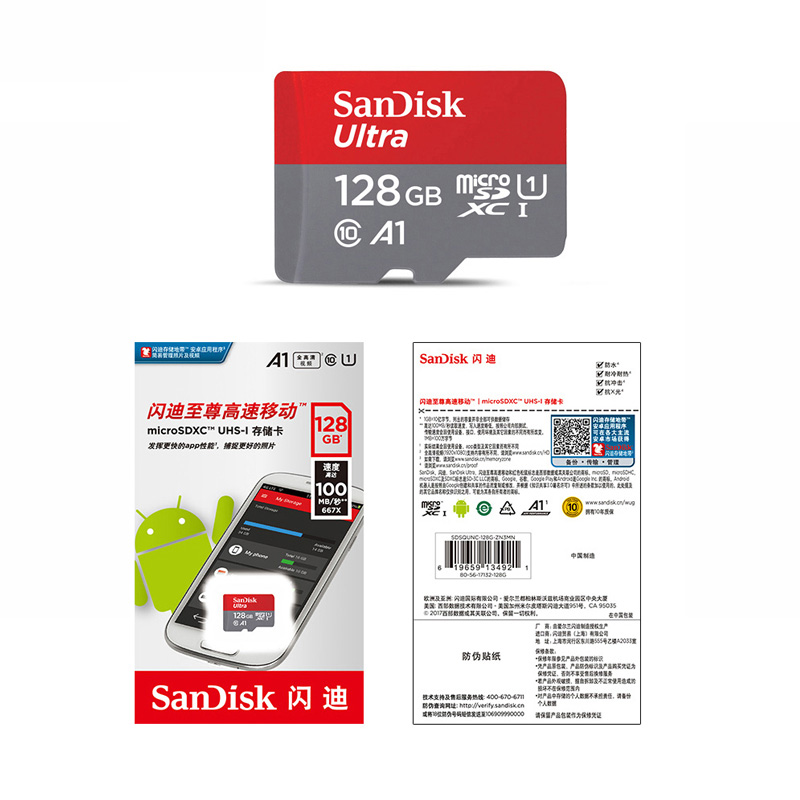 Sandisk micro sd card 16gb 32gb 64gb cartao de memoria 128gb Microsd class 10 UHS-1 256gb A1 flash memory card for Mobile phone