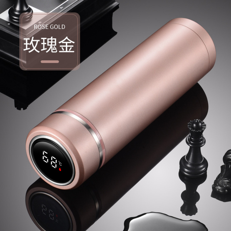 Thermos Intelligent en acier inoxydable, affichage de la température, bouteille d'eau intelligente, flacons sous vide, Thermos, tasse à café,: Rose GOLD