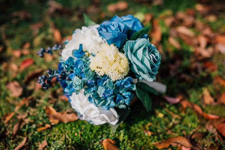 Bouquet de mariée bleu Weddin Bouquet de mariage de mariée à la main fleurs de mariage