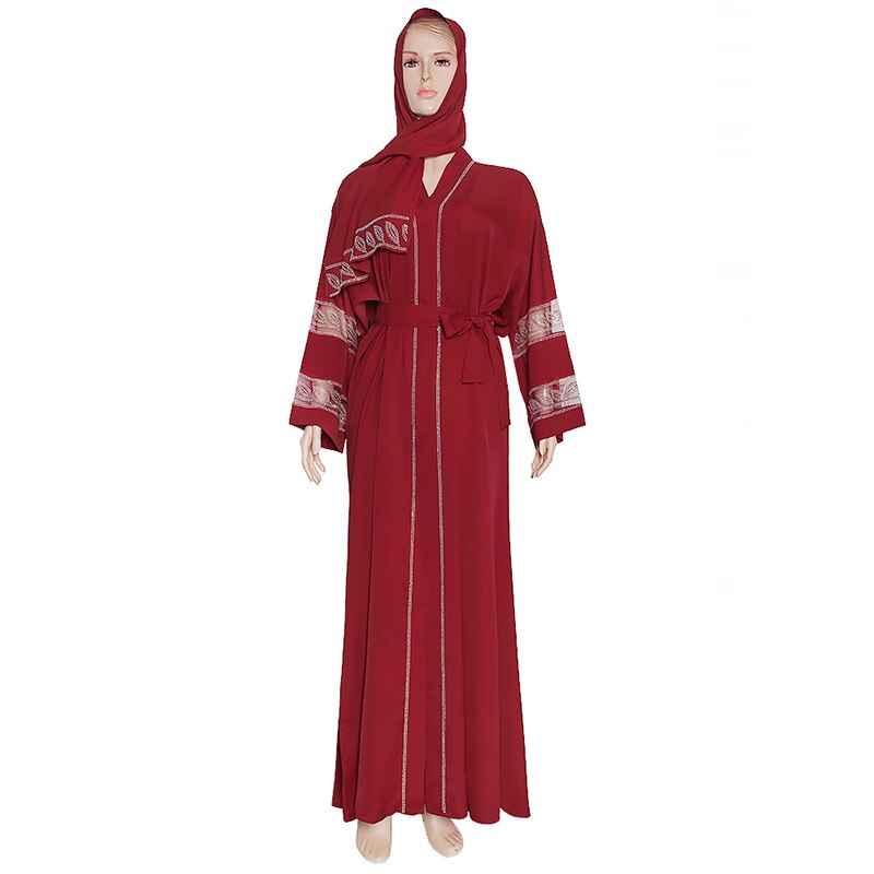 MD Abayas para damas vestido Hijab Dubai Turquía musulmán vestido Hijab caftán marroquí piedras brillantes Kimono ropa islámica: R abaya
