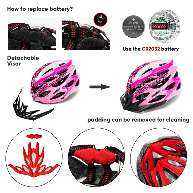 Women/Men Bicycle Helmet, Lightweight MTB Road Bike Cycling Helmet, Anti-vibration Sunscreen Ridding Safety Helmets