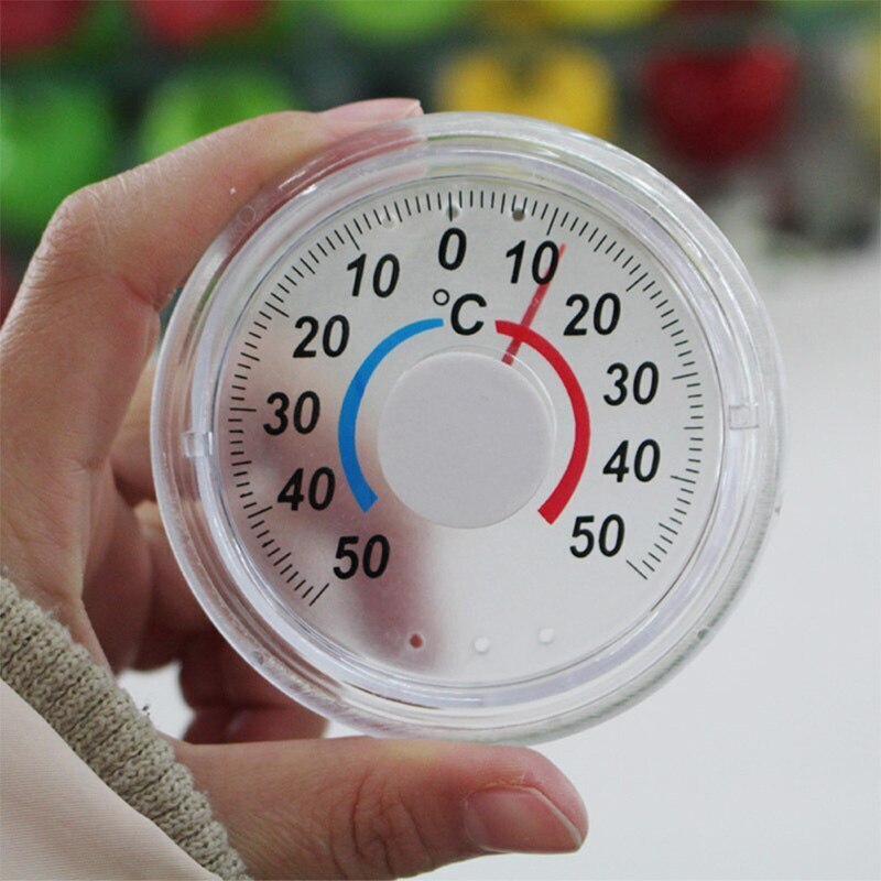 1Pc Ronde Plastic Deur En Raam Thermometer Pointer Type Venster Thermometer Outdoor Deur En Raam Thermometer