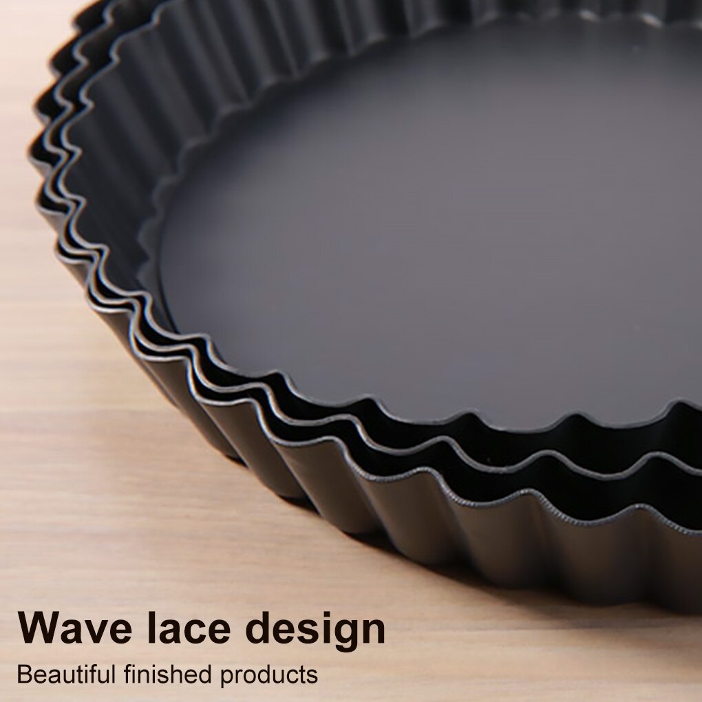 Non-Stick Tart Quiche Flan Pan Molds Pie Pizza Cake Round Mould Removable Loose Bottom Fluted Heavy Duty Pie Pan Bakeware GYH