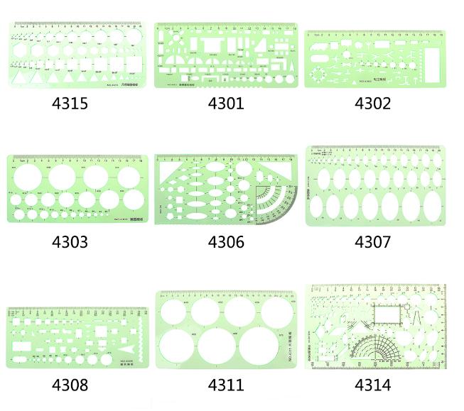1PC Plastic Circles Geometric Drawing Template Ruler Stencil Measuring Tool Students Office SupplyW91A: 4302