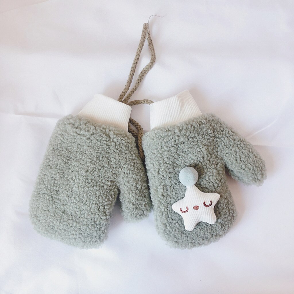 Kleinkind Baby Jungen Mädchen Karikatur Patchwork Volle Finger Winter warm Verdicken Gestrickte Fäustlinge Handschuhe freundlicher freundlicher Nette Handschuhe