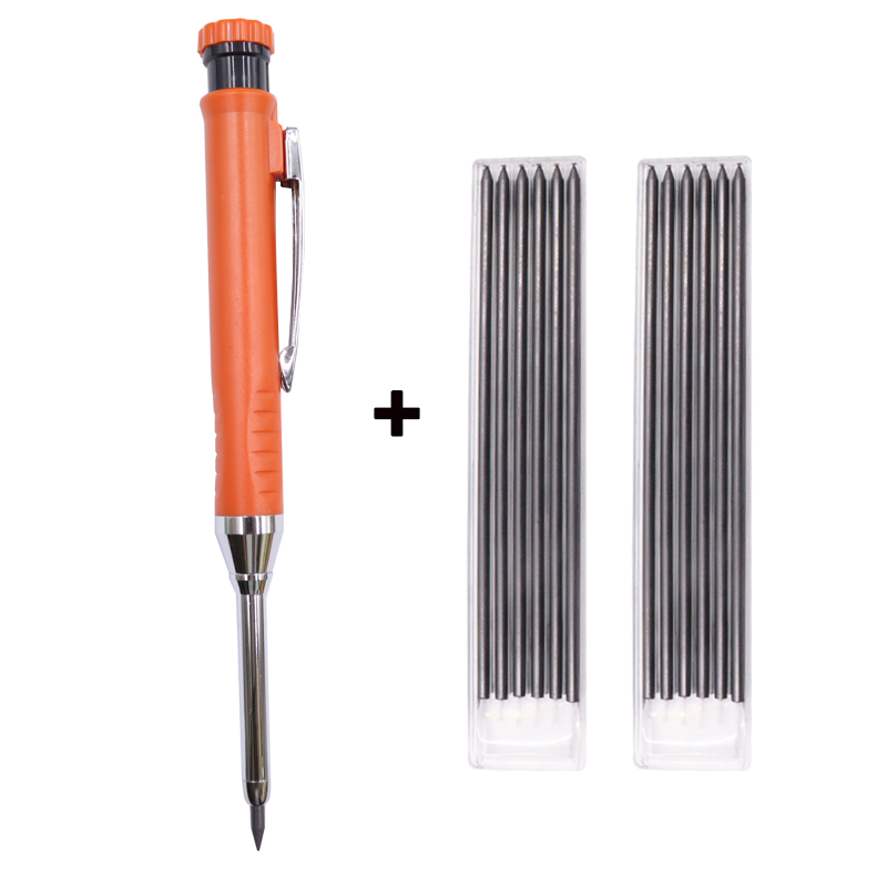 Lápiz de carpintero sólido para carpintería, mecánico, 3 colores, recarga de marcado de construcción, sacapuntas incorporado de plomo: Morado