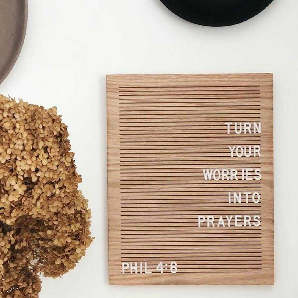 1 Set Great Letter Board Wear-resistant Easy to Change Lightweight Oak Frame Wooden Letter Board