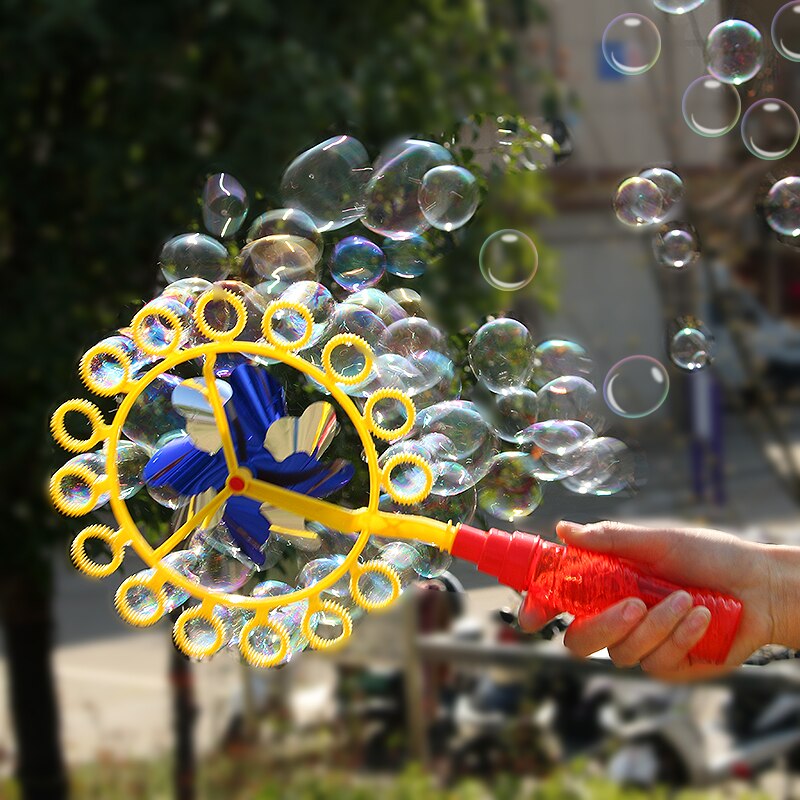 Bubble Wand Speelgoed Kinderen Buiten Spelen Speelgoed Twee-In-een Bubble Stok Windmolen Magic Draagbare Bubble Stickchildren