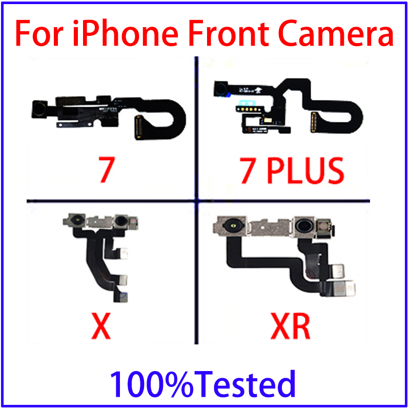Cámara frontal Original para iPhone 4s, 5S, 6 S, 7, 8 Plus, X, XS, Cable flexible con anillo de plástico, Sensor de proximidad