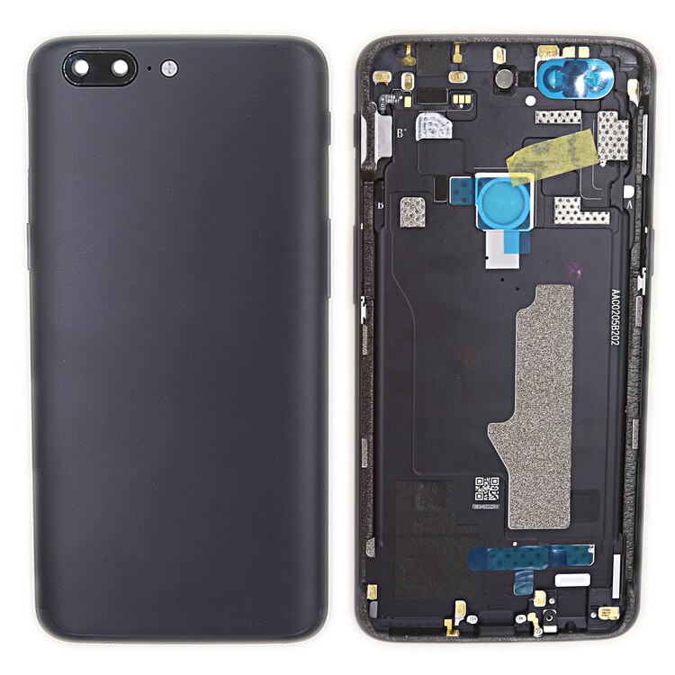 Cubierta trasera de la batería de la carcasa para Oneplus 5T A5010 5 A5000 teclas laterales + cubierta trasera de la batería de cristal de la cámara para oneplus 5 5T