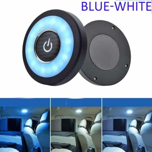 Blauw-witte Auto Leeslamp Interieur Licht USB Charge Dak Magneet Plafondlamp Voor Auto RV Camper Caravan Universele