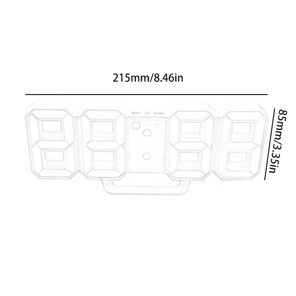 Office 3D Alarm Clock Multifunctional LED Digital Wall Clock Sound Control Stereo Alarm Clock