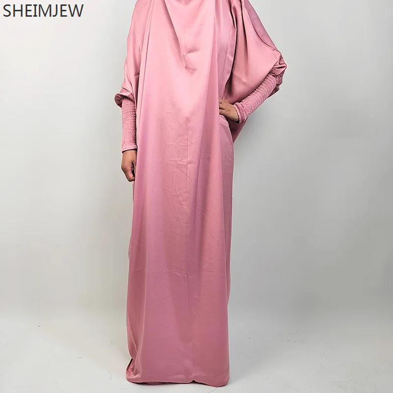 Abito da donna medievale Dubai Türkiye Abito grande altalena tinta unita Abbigliamento genitore-figlio Ramadan Eid Al-fitr Abiti da preghiera musulmani
