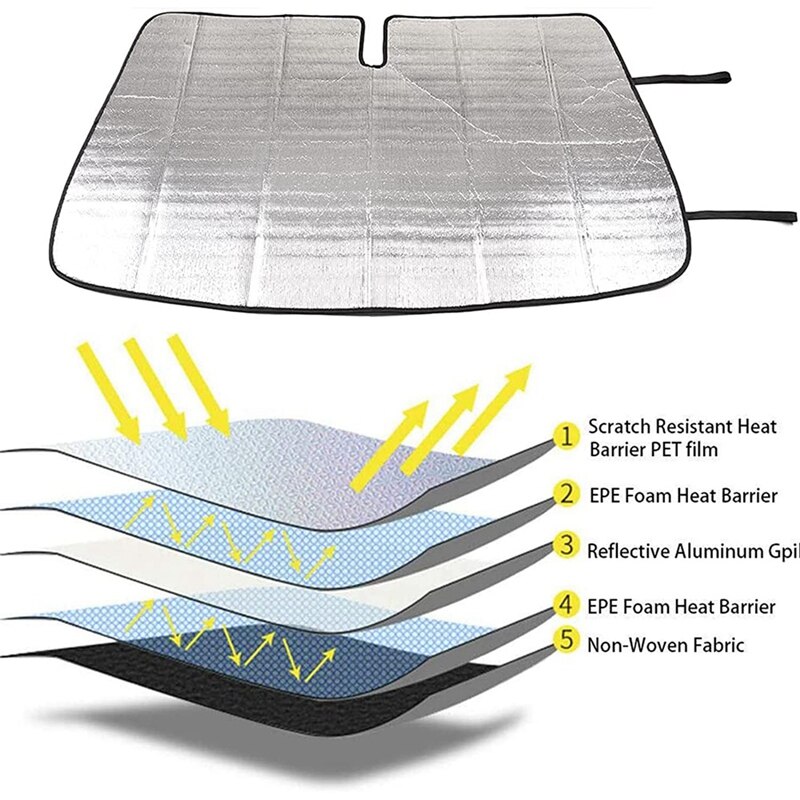 Windshield Sunshade For Ford Ranger Aluminum Foil Car Front Window Sun Shade Foldable Sun Visor Accessories