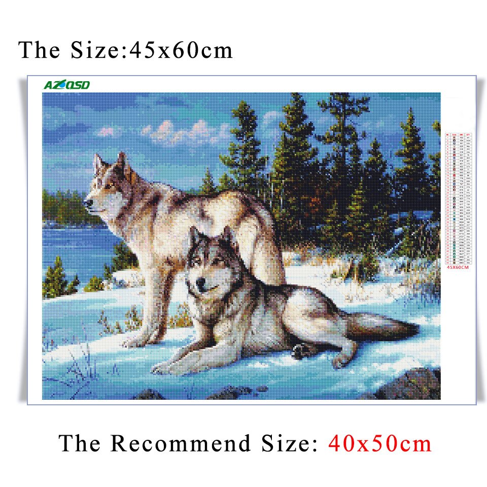 AZQSD 5d Diy Diamond Mosaic Wolf Diamond Painting Animal Home Decor Diamond Embroidery Picture Of Rhinestones Handmade